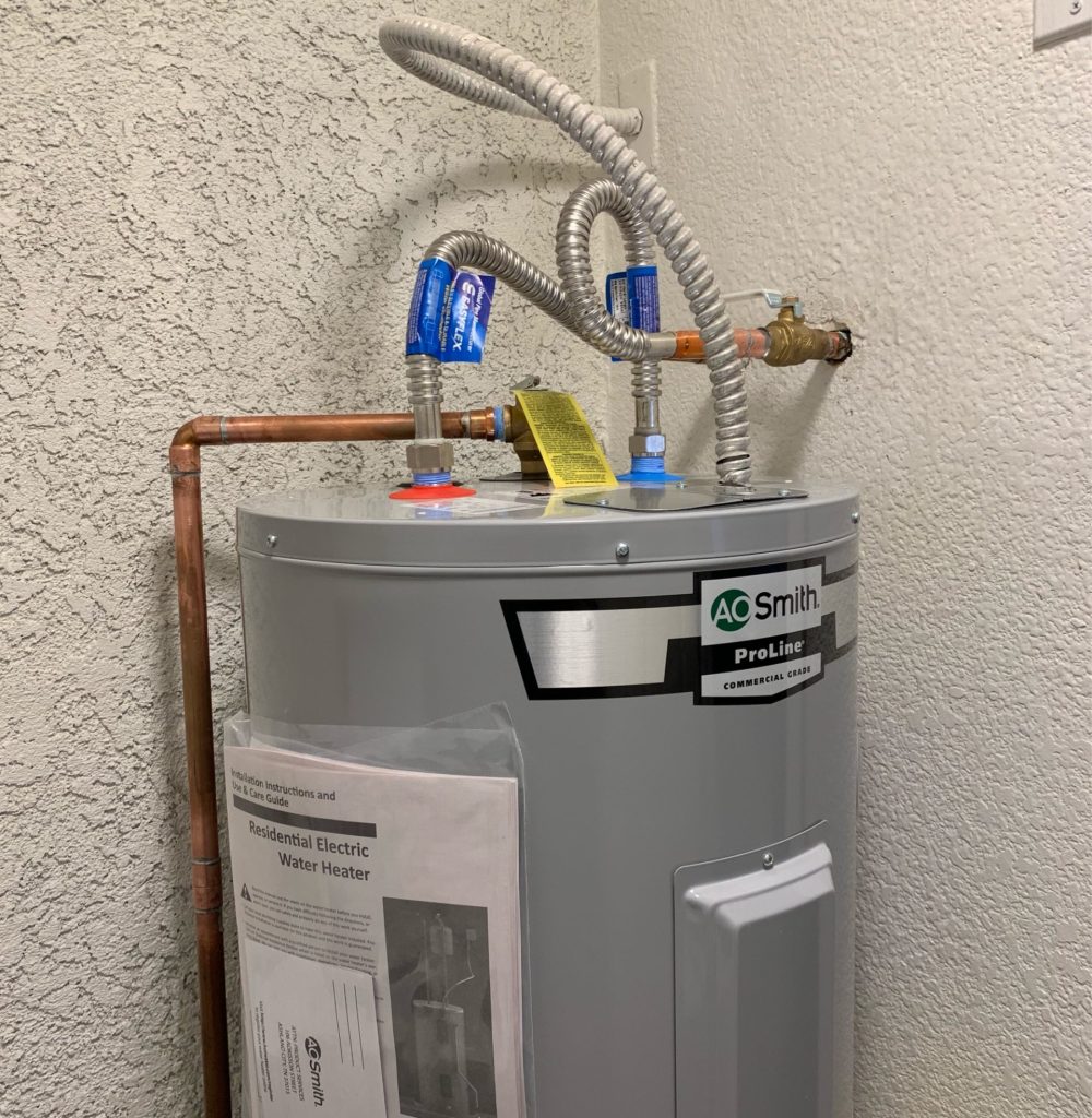 water heater installed
