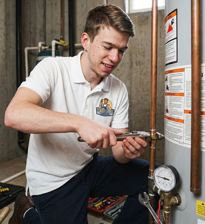 Traditional Water Heaters in Utah 1 Let's Fix Plumbing Water Heaters technician in Utah